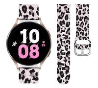 Rvciby 20mm Silicone Bracelet Imprimé Compatible avec Samsung Galaxy Watch 7 6 5 4 FE 40mm 44mm, Léopard Silicone Étanche & Résistant Pour Vivoactive 5/Vivoactive 3,Femmes