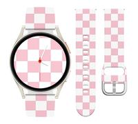 Rvciby 20mm Silicone Bracelet Imprimé Compatible avec Samsung Galaxy Watch 7 6 5 4 FE 40mm 44mm, Silicone Étanche & Résistant Pour Vivoactive 5/Vivoactive 3,Femmes,Motif à carreaux