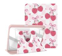 Rvciby 360 Rotating 10.2 Pouce Coque pour iPad 9e/8e/7e génération 2021/2020/2019,Et 10.5 Pouce Air 3 2019/Pro 10.5 2017, Étui avec Pen Holder,avec Fonction de réveil Automatique du Sommeil,Cerise