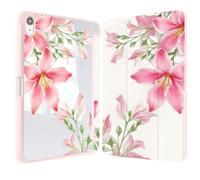 Rvciby Coque pour iPad (A16) 11e Génération 11" 2025/10ème 2022,11&10.9 Coque avec Porte-Crayon et Support Trifold et Couverture de Sommeil/réveil Automatique pour iPad 10e/11e,Grande Fleur de lys