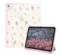 Rvciby Coque pour iPad (A16) 11e Génération 11" 2025/10ème Génération 2022,11&10.9 Coque avec Porte-Crayon et Support Trifold pour iPad 10e/11e-Petites Fleurs à l'aquarelle