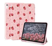 Rvciby Coque pour iPad (A16) 11e Génération 11" 2025/10ème Génération 2022,11&10.9 Coque avec Porte-Crayon et Support Trifold pour iPad 10e/11e-Imprimé Tout-Over Fraise