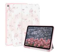 Rvciby Coque pour iPad (A16) 11e Génération 11" 2025/10ème Génération 2022,11&10.9 Coque avec Porte-Crayon et Support Trifold pour iPad 10e/11e-Nœud Papillon cœur Rose
