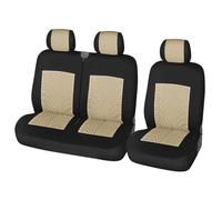 RVEVFBKBAL Voiture Housse Siège Voiture 2 + 1 Universelle pour Citroën pour Jumpy 2005(Beige)