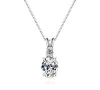RVHAOODI 1,5 cm collier Round et ovale Moisanite pour les femmes, D Color Clarity Lab Créé Collier Diamond 18K 18K Rose jaune Rose Vermeil Moissanite pour femmes Cadeaux de bijoux