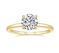 RVHAOODI 1,5 cmt Silver Silver Sild de fiançailles Round Coup Solitaire Cubic Zirconia CZ Mariage PROMPRESS Rings pour ses alliances pour les femmes Taille 3-13