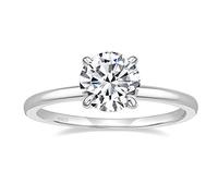 RVHAOODI 1,5 cmt Silver Silver Sild de fiançailles Round Coup Solitaire Cubic Zirconia CZ Mariage PROMPRESS Rings pour ses alliances pour les femmes Taille 3-13