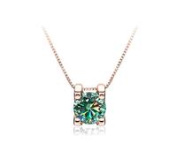 RVHAOODI 1 à 2 d Couleur rose bleu jaune ox ox têtes Moissanite Pendant pour femmes Collier pour femmes - anniversaire de la Saint-Valentin