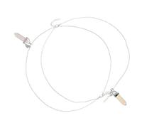 RVHAOODI 1 paire Collier à couple présent Colliers pendentifs en cristal hexagonal assorties couples Natural Unique Design pour les mariages anniversaires et célébrations bijoux