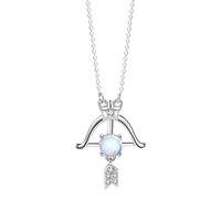 RVHAOODI 12 Constellation Horoscope Sagittaire Astrologie Silver Moonstone Zodiac Exquis Bijoux Gifts pour les femmes Mère petite amie