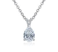 RVHAOODI 2,0-3,0 ct D Color Moissanite pour les femmes D Couleur Round Coupe à quatre grilles Diamond 18K Collier plaqué avec certificat
