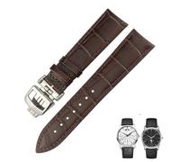 RVHAOODI 20 mm 21 mm 22 mm Black Blue Bleu en cuir authentique Watch Band Ajustement pour IWC Jaeger LeCoultre Master Cowhide Watch Strap Accessoires