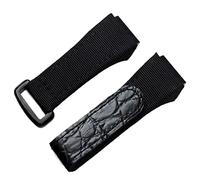 RVHAOODI 25mm Men Nylon Fabric With Leather Watchband For Richard Watch Mille Strap Band Bracelet Buckle For Spring Bar Version