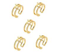 RVHAOODI 2pcs Cross Ring anneaux pour les adolescentes anneaux ouverts pour les femmes anneaux ajustés anneaux gothiques pavés pour femmes anneaux chrétiens pour femmes anneaux goth