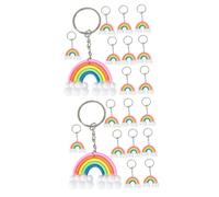 RVHAOODI 2sets Cartoon Unique Rainbow Keychain Silicone Keyring Charm Pendant For Birthday Presents 10pcs * 2