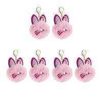 RVHAOODI 4 pcs Pompom Chain Key Cartoon Cadeau de creux de bombe de back-back Back Back Purse Charme de remplissage pour Party Toys Creative Girls Girls Sac Accessoires Keychain Keys Car Yellow