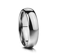RVHAOODI 6 mm Classic Polished Dome Tungsten Carbide Ring T118R Couleur argentée MAN RINGS ANEL MASCULOINO