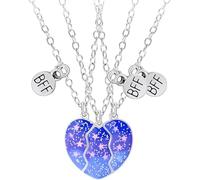 RVHAOODI 925 Sterling Magnétique pour les femmes et les hommes, Half Heart Lover Heart Best Friends Magnétisme Couple, Collier de connexion, vacances