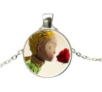 RVHAOODI 925 Sterlingfox pour les femmes et les hommes, Fox Under the Moon Little Prince Glass Dome Collier, Fox Girl Initial Collier, Fox Bijoux pour femmes, bijoux