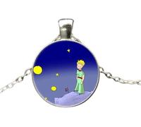 RVHAOODI 925 Sterlingfox pour les femmes et les hommes, Fox Under the Moon Little Prince Glass Dome Collier, Fox Girl Initial Collier, Fox Bijoux pour femmes, bijoux