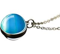 RVHAOODI 925 SterlingPlanet pour les femmes et les hommes, système solaire Universe Space Moon Sun Earth Planet Ball Ball Nébuleux Collier Galaxy Collier Galaxy