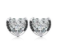 RVHAOODI Authentique 3.3G 925 coeur noir engagement spinelle étalon pour femmes pour femmes