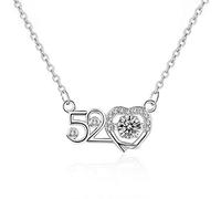RVHAOODI Belle charmante pour les femmes, idées 520 Collier en argent, cadeau de la Saint-Valentin, chaîne de clavicule en zircon brillant