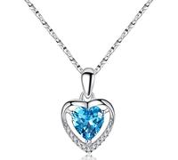 RVHAOODI Belle pour les femmes, collier argenté en forme de coeur zircone brillant, cadeau de la Saint-Valentin, chaîne de clavicules