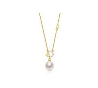 RVHAOODI Bijoux/colliers Collier Gift S925 Chaîne de pendentif de perle d'eau fraîche 6-7 mm Fashion blanche en forme de drop-apparition