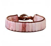 RVHAOODI Boho Femmes, Natural Cylindrical Rose Quartz Per perle, tressé, Amulet Lucky Charms S Cadeaux pour hommes femmes