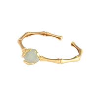 RVHAOODI Bracelet, collier de bambou bracelet en jade blanc plaqué