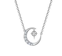 RVHAOODI Bracelet, collier S925 Japon pour femmes et Corée du Sud Moon Zircon Clicule Chaîne de style simple Collier de style