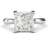 RVHAOODI Carré 8 mm Simulate Princess Cut Diamond Engagement Bague couteau bord du couteau promet d'anneau de mariée