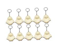 RVHAOODI Carton de dessin animé en bois Keychain de motif de chouette de bricolage mignon pour sacs à main Zipper tire la décoration clé Small Present