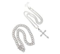 RVHAOODI Collier à chaîne 1set avec pendentif croisé pour hommes Collier de style hip hop accessoire à la mode pour une usure de tous les jours charmante et accrocheur design