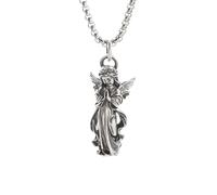 RVHAOODI Collier d'ange pour filles, aile rétro gardien gardien classique petite fille collier de prière hommes et femmes bijoux charme bijoux - gardien angel collier
