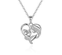 RVHAOODI Collier de coeur blanc, «Toujours ma mère, pour toujours mon ami» Gravé la mère et le collier pendentif, cadeau esthétique pour maman