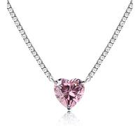 RVHAOODI Collier de coeur pour femmes, luxueuse chaîne de tennis avec un pendentif coeur d'amour, déclaration de mode intemporelle