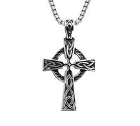 RVHAOODI Collier de croix celtique vintage pour hommes, ancien talisman celtique croix pendentif - collier de croix celtique pour hommes, collier cross irlandais fêtes d'anniversaire