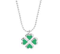 RVHAOODI Collier de feuilles vertes pour les femmes et les filles, forme de feuille verte forme de trèfle à quatre feuilles Collier de trèfle des feuilles de plante