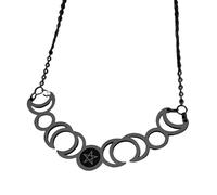 RVHAOODI Collier de phase de lune pour femmes, Triple Moon Cold- lilith Seal Amulet Wixing Crescent Moon Collier, Lune Jewelry for Birthday