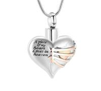 RVHAOODI Collier d'urne de coeur pour cendres Crémation bijoux Savourée Savourée Bijoux commémoratif pour un bien-être