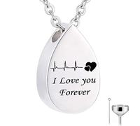 RVHAOODI Collier d'urne pour acier inoxydable, collier personnalisable pour les femmes je t'aime pour toujours pendentif mépris pour hommes avec des hommes avec un kit d'entonnoir et un sac