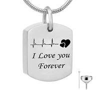 RVHAOODI Collier d'urne pour acier inoxydable, collier personnalisable pour les femmes je t'aime pour toujours pendentif mépris pour hommes avec des hommes avec un kit d'entonnoir et un sac