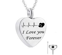 RVHAOODI Collier d'urne pour acier inoxydable, collier personnalisable pour les femmes je t'aime pour toujours pendentif mépris pour hommes avec des hommes avec un kit d'entonnoir et un sac
