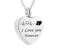 RVHAOODI Collier en acier inoxydable, gain de collier pour les femmes je t'aime pour toujours pendentif contre le mé c'est de secouer pour hommes avec un kit et sac d'entonnoir