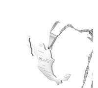 RVHAOODI Collier mexicain pour les femmes et les hommes, Mexique Carte avec les villes Collier pendentif Collier de drapeau mexicain