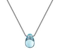 RVHAOODI Collier pendentif à chute d'eau en cristal bleu réel 925 Collier de chaîne de clavicule pour les femmes cadeaux