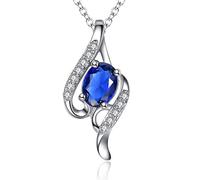 RVHAOODI Collier pour femmes et filles avec pendentif 925 argent avec des ailes chanceuses Blue Angel Zirconia Glitter Y Chaîne pour femmes petite amie fille, argent, zircone cubique