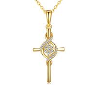 RVHAOODI Collier Real Cross Infinity/Angel Wings, Cadeaux de pendentif délicats pour les femmes Lover maman, mariage de mariage de Noël Bijoux de cadeau de Noël
